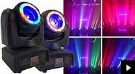 4 in1 LED with halo effect mini 40w /60w led beam moving head. £18 per unit from www.compactdiscohire.com